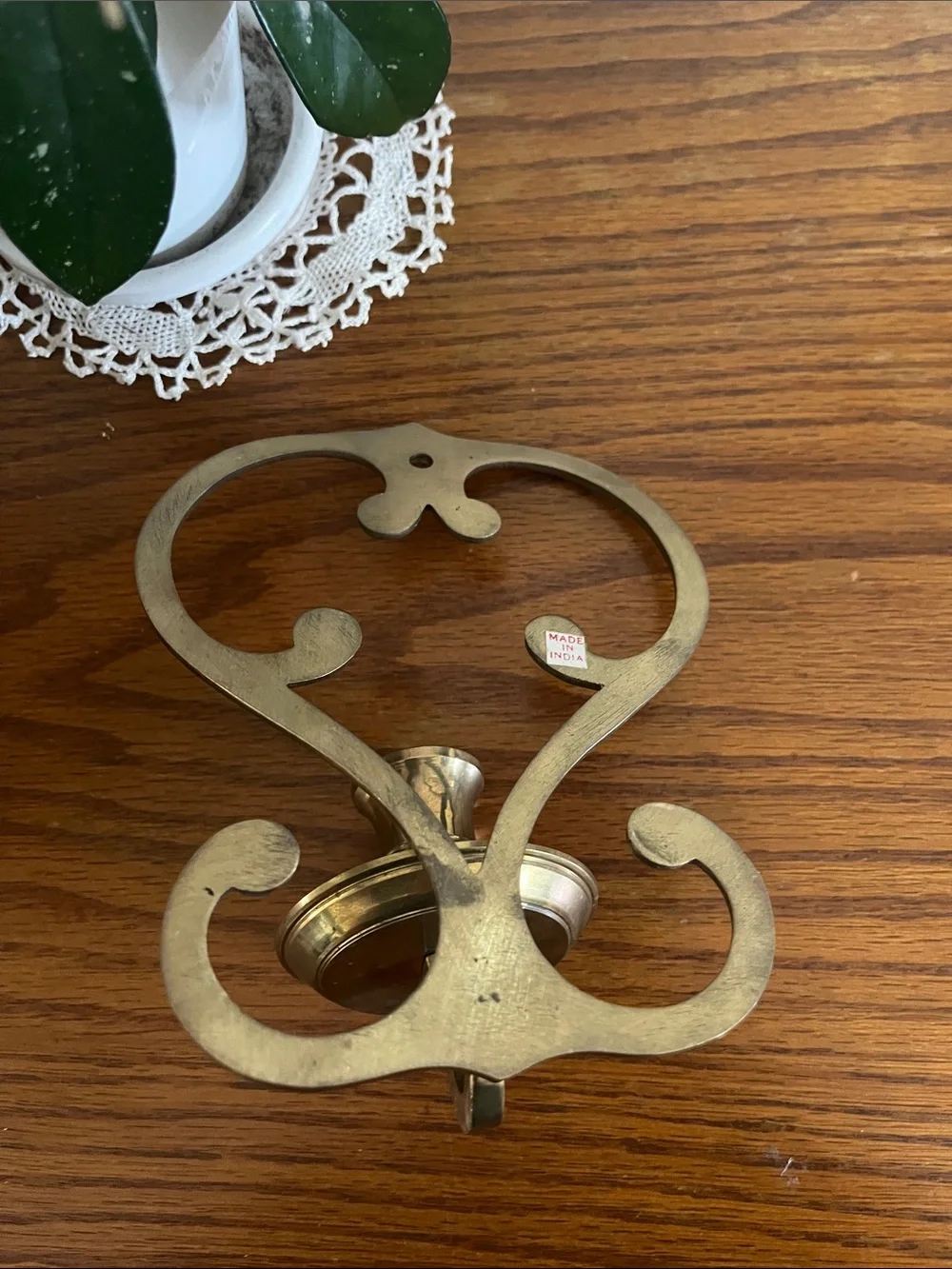 Brass cottagecore Wall-Mounted Candle Sconce - Antique-Style Gold Finish